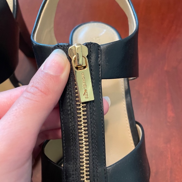 Black Strap Zip Up Michael Kors Heels - Picture 3 of 6